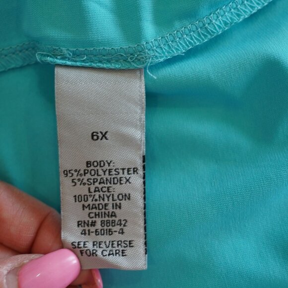 Catherines 6X Turquoise‎ Crochet Overlay Top Boho Poncho Style Plus Size - Picture 7 of 10